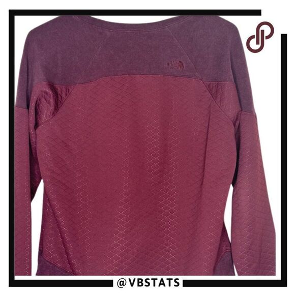 The North Face Women's Burgundy / Red Panel Designer LS Sweatshirt Size Large - Picture 3 of 7
